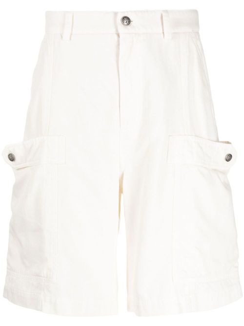 Lyocell-cotton blend cargo shorts - Neutrals