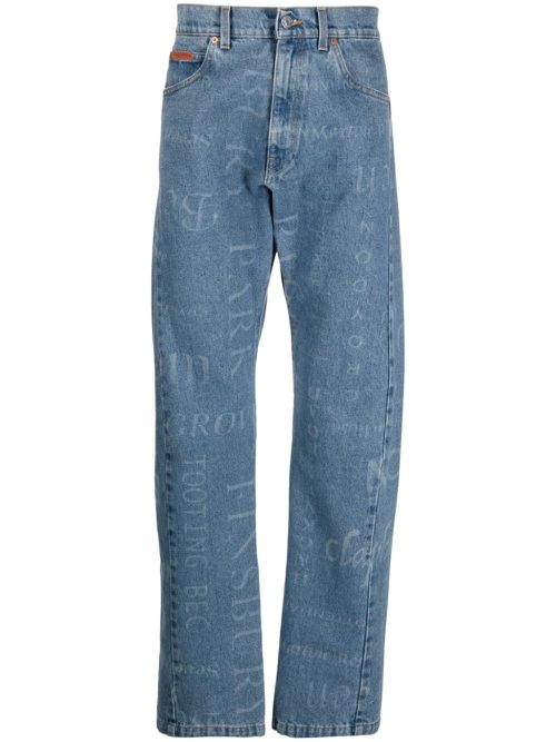 Printed straight leg jeans - Blue