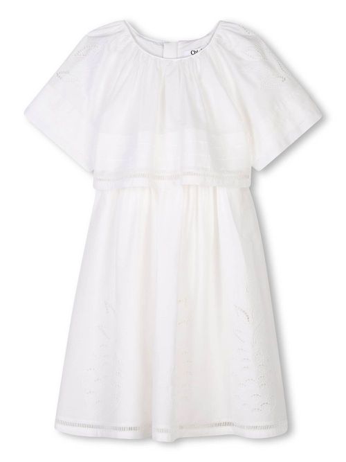 Broderie-anglaise dress - White