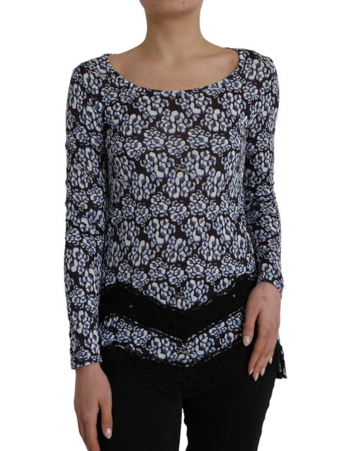 Floral Lace Modal Blouse — Blue