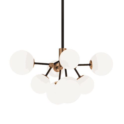 Aged Gold Brass LED Chandelier from the Novu Collection