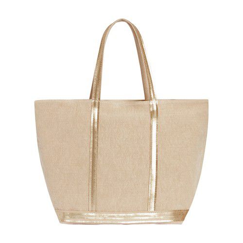 Linen L cabas tote bag