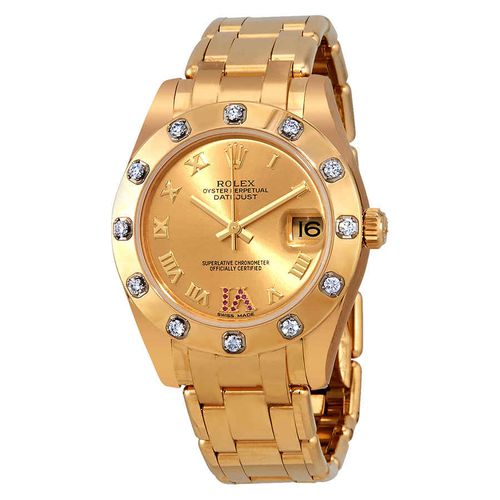 Pearlmaster Champage Dial Diamond Ladies Watch 81318CRDP
