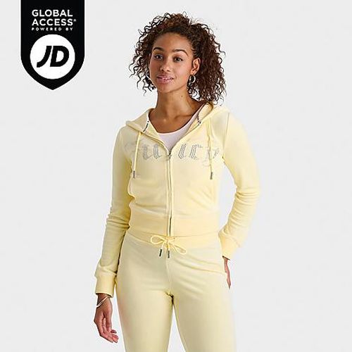 Women's Bling Front Hoodie in Soft Yellow