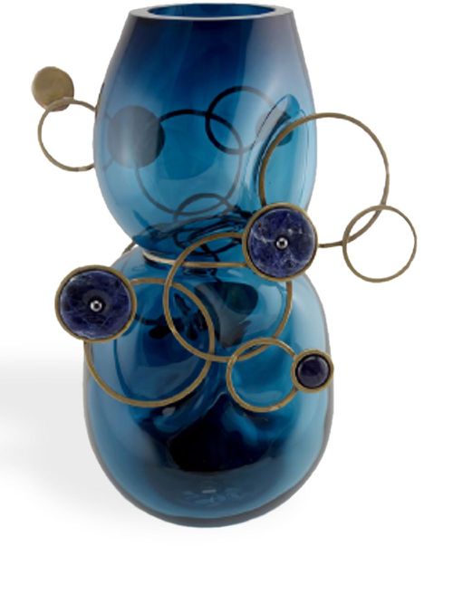 Fairground glass vase (350mm) - Blue