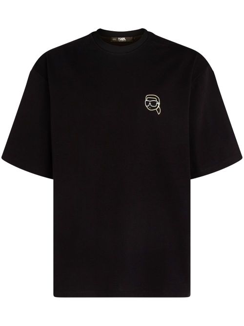 Ikonik 2.0-applique organic cotton T-shirt - Black