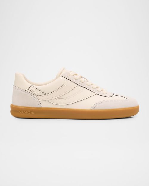 Men's Oasis Contrast-Edge Leather & Suede Low-Top Sneakers