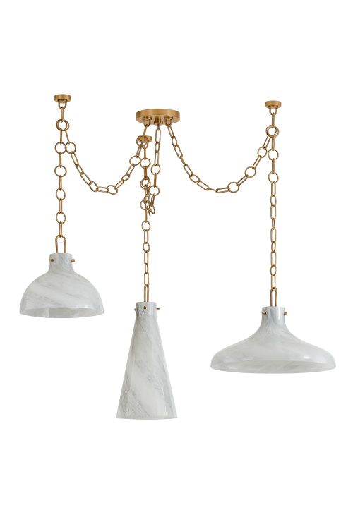 Patina Brass Chandelier from the Joaquin Collection