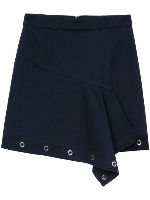 Deconstructed cotton asymmetric skirt - Blue