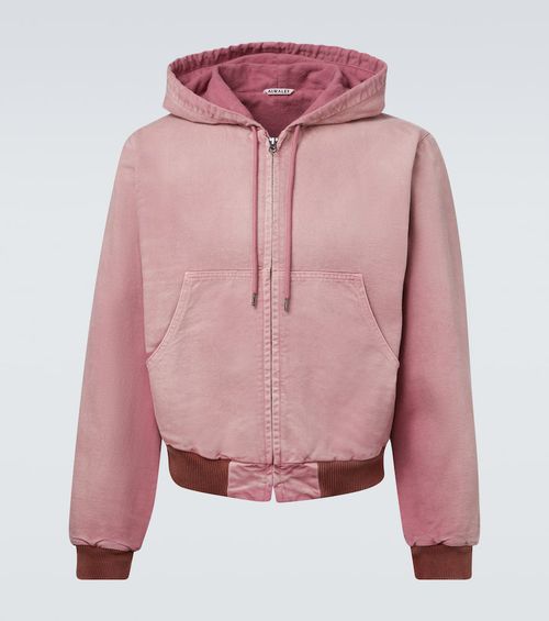 Cropped cotton hoodie