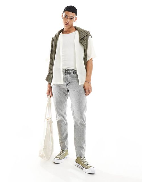 ASOS DESIGN classic rigid jeans in acid wash-Gray