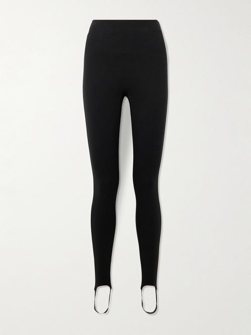 Stretch-ponte Stirrup Leggings - Black
