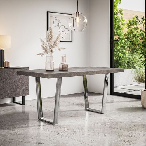 Aria 4-6 Seater Dining Table w Chrome Legs