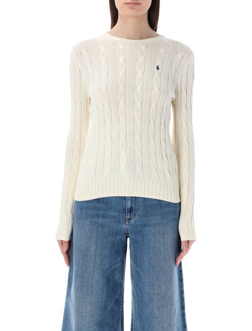 Julianna Pima Cotton Cable Knit Crewneck Sweater