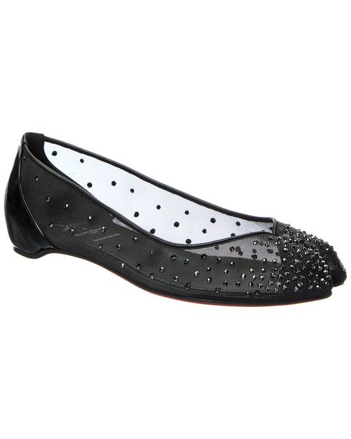 Christian Louboutin X Maison Margiela Marlougiela Strass Mesh & Patent Flat