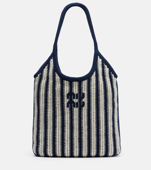 Ivy Medium striped crochet shopper