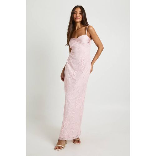 Boohoo Women's Lace Mix Slip Dress in Pink