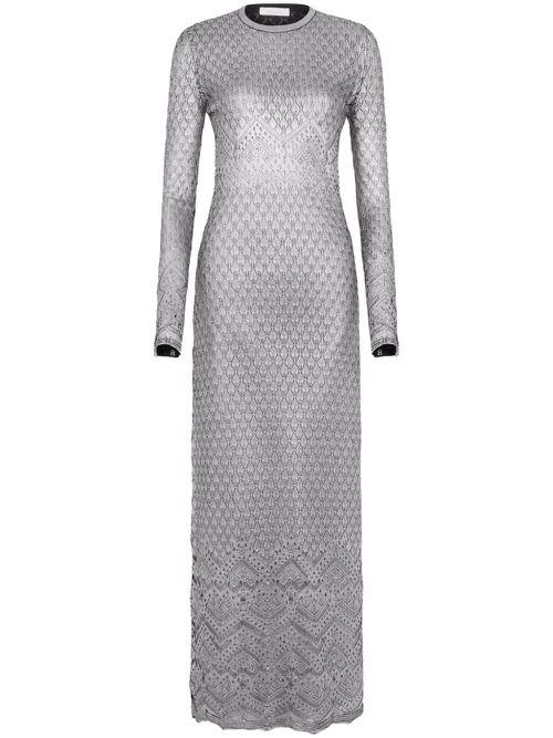 Metallic knitted maxi dress - Silver