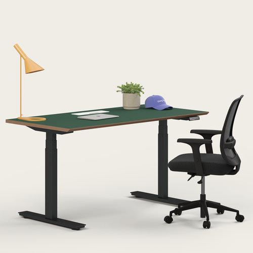 Recess Ergo Bundle | Ergonomic Chair Desk | Home Office Furniture Packages, Night / Small - 120W x 70D cm / Forest/Black