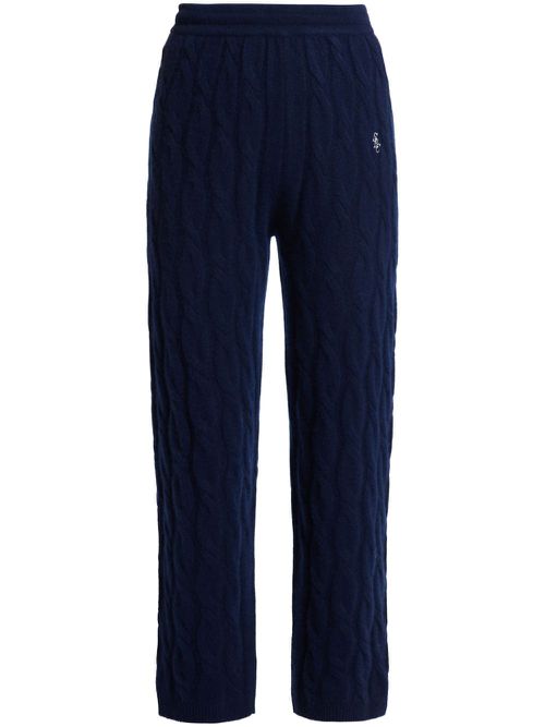 Cable-knit trousers - Blue