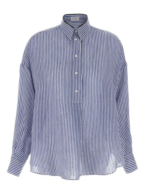Striped button-up shirt - Blue