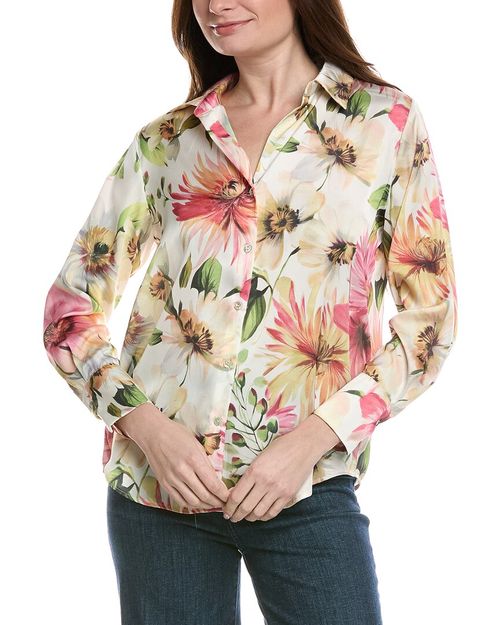 Satin Split Neck Blouse