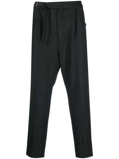 Cropped tapered-leg trousers - Grey