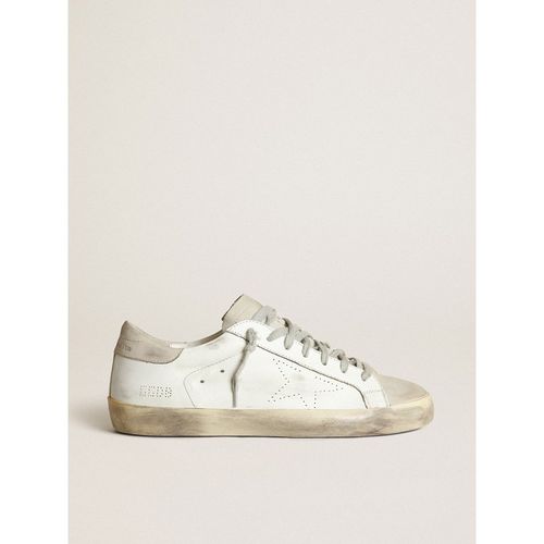 Golden Goose - Men's Super-star With Perforated Star And Ice-gray Heel Tab, Man