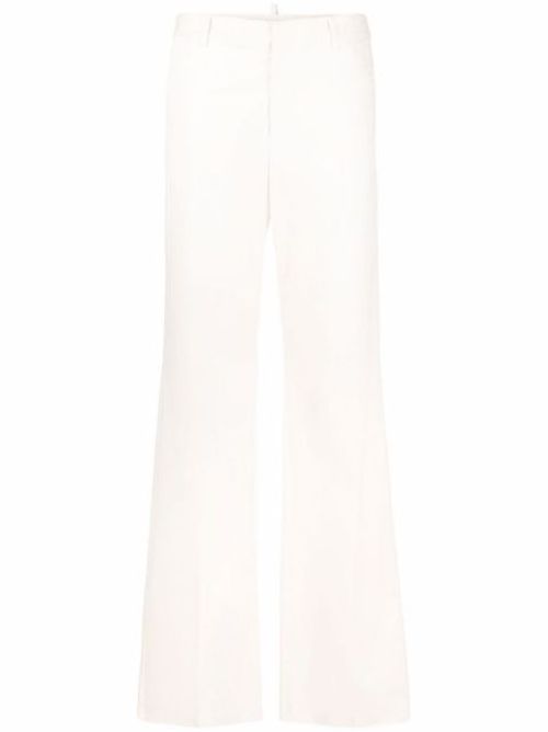 Straight-leg mid-rise trousers
