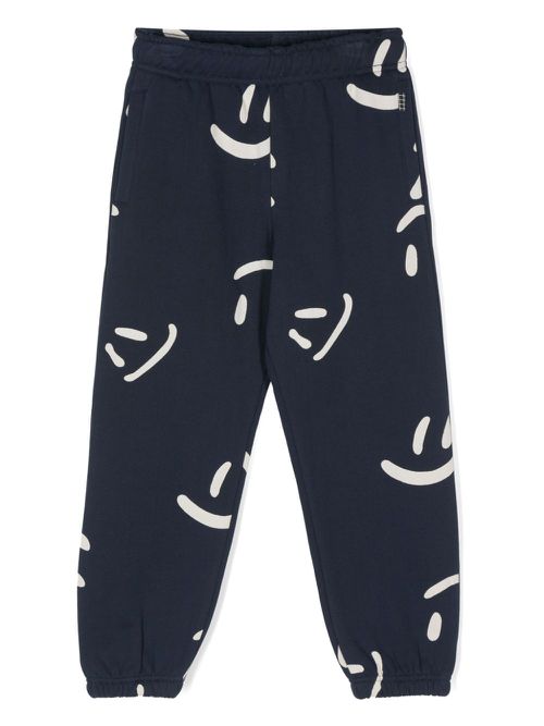 Adan Big Smiles-print track pants - Blue