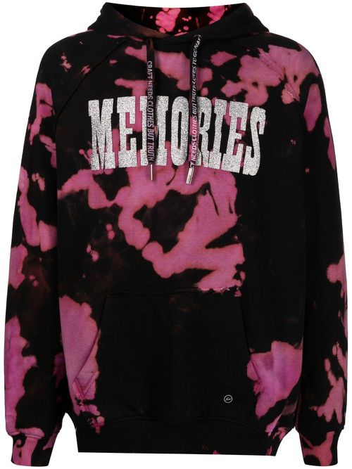 X Hiroshi Fujiwara tie-dye print hoodie - Black