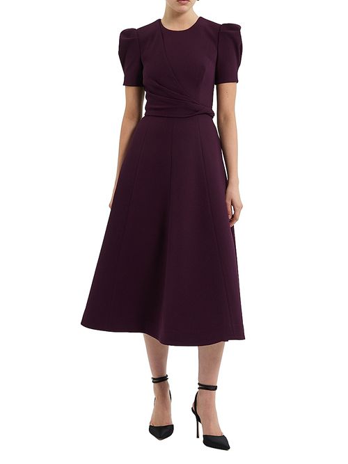 Women's Syrah Crepe Fit & Flare Midi-Dress - Blackberry