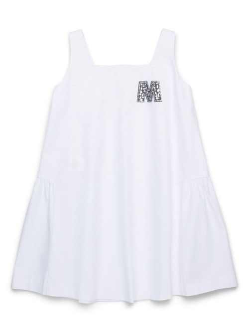 Logo-appliqué dress - White
