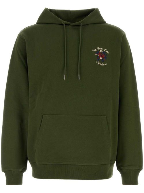 Logo-embroidered hoodie - Green