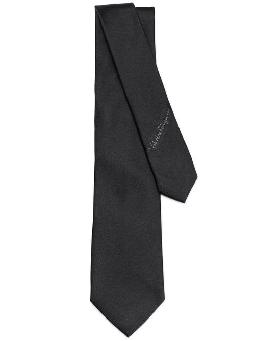 Patterned-jacquard silk tie - Black