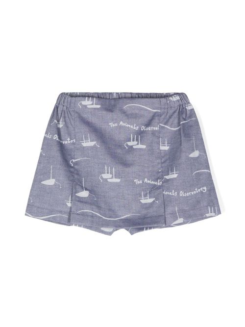 Shrimp printed skort - Blue