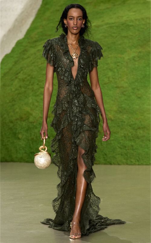 Mignonette Metallic Lace Gown - Moda Operandi