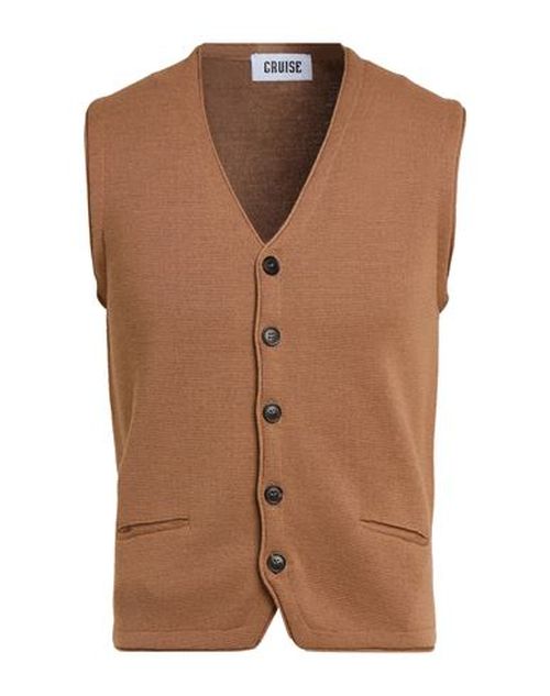 Man Cardigan Light brown Size 38 Merino Wool, Acrylic