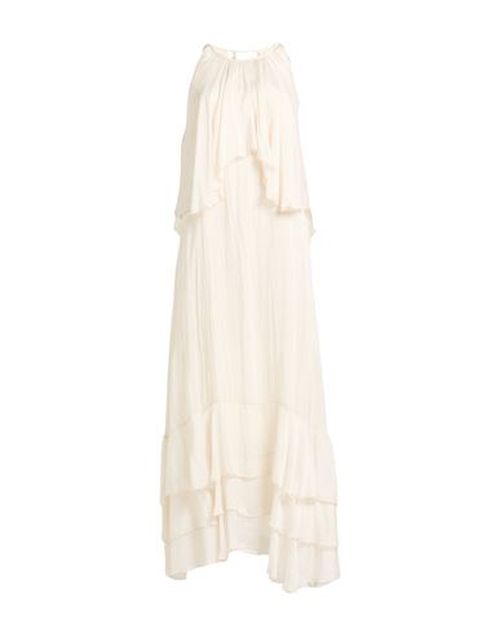 Woman Maxi dress Ivory Size 10 Viscose, Silk