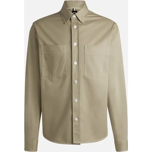 Men's Boss C-owen Overshirt Light Beige - Cream - Size: SIZE 2xl
