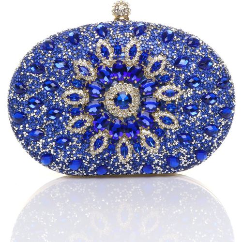 Diamante Embellished Oval Prom Clutch Bag