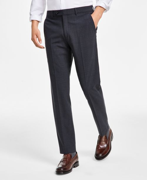 Men's Slim-Fit Wool Suit Pants, Created for Macy's - Charcoal