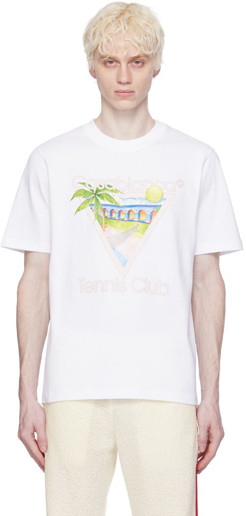 Casablanca White 'Tennis Club' Icon T-Shirt