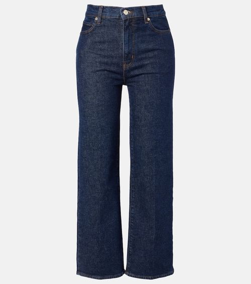 Cropped high-rise wide-leg jeans