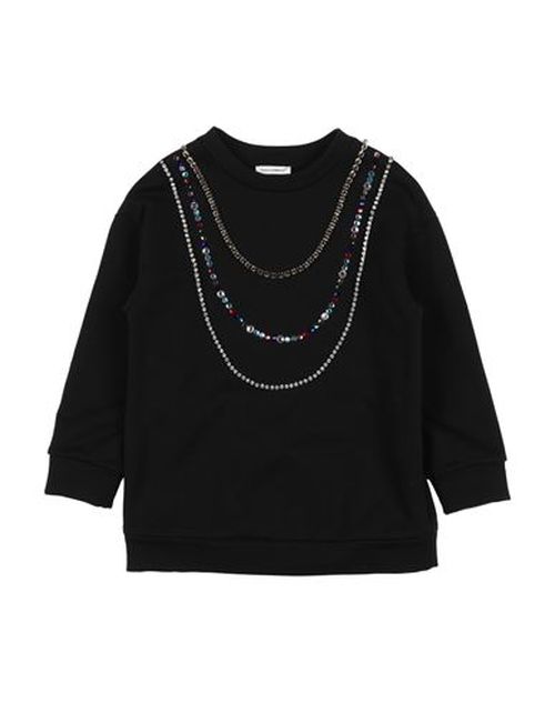 Kid Girl Kids' dress Black Size 9 Cotton, Brass, Crystal