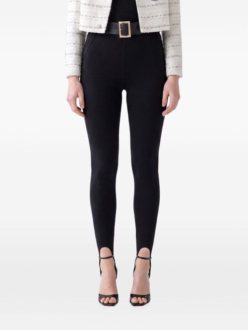 High-Waist Tailored Trousers — Black