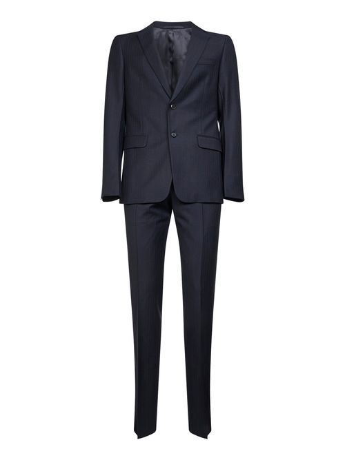 Virgin Wool & Cashmere Pant Suit — Navy