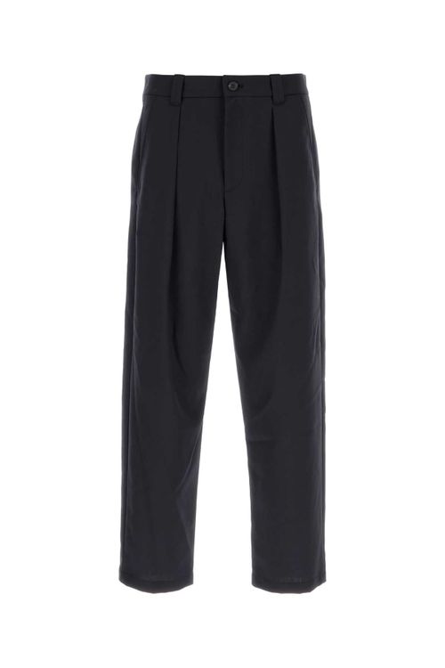 Wool-Blend Trousers — Navy