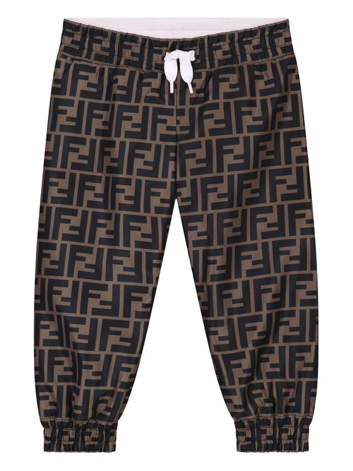 FF-print track pants - Brown