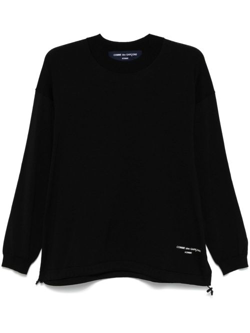 Logo-embroidered sweater - Black